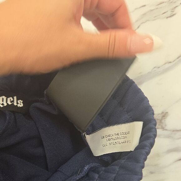 Palm Angels Navy Joggers with White Stripes - Picture 10 of 10